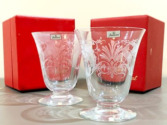 A Pair Of Baccarat Crystal Kirin Vases, 80th Anniversary Edition, 1987 - Original Boxes