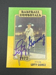 Baseball Immortals Lefty Gomez Autograph Card