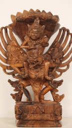 WONDERFUL GARUDA VISHNU HAND CARVED & SIGNED WOOD SCULPTURE FROM BALI