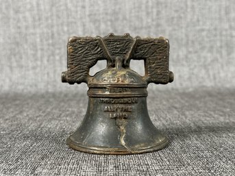 Vintage Cast-Metal Liberty Bell Coin Bank