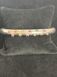 Sterling And Multistone Bangle