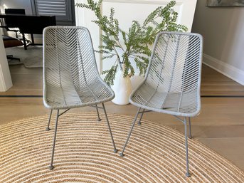 Pair Of Grey Rattan Chairs