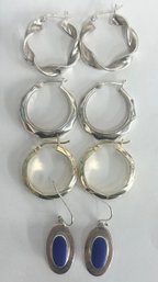 Lot Of Sterling & 925 Silver Earrings