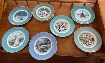 1973 - 1980 Christmas Plate Series From 1st To 8th Edition Made For Avon Products By Enoch Wedgwood.