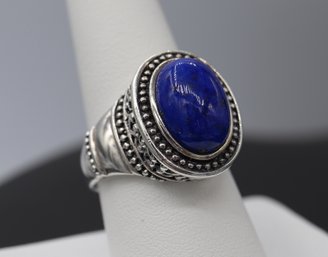 Gorgeous Blue Lapis Lazuli Sterling Silver Statement Ring