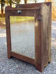 An Early 20th Century Oak Medicine Cabinet With Mirror