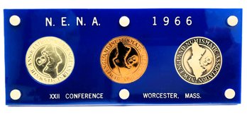 1966 Sterling Silver N.E.N.A. Worcester XXII Conference Coin Set (At Least 2 Of The Coins Are Sterling Silver)