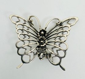 VINTAGE STERLING SILVER SIGNED BEAU BUTTERFLY BROOCH