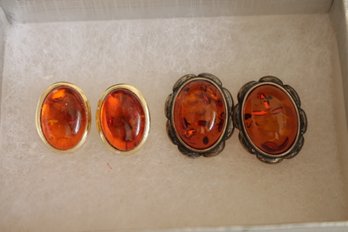 Set Of 2 Amber Earrings