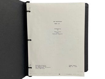 RARE! First Draft 1989 Copy Of THE GODFATHER PART III (3) Original Screenplay By Mario Puzo & Francis Coppola