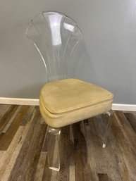 Mid Century Vintage Lucite Shellback Chair By Hill Manufacturing