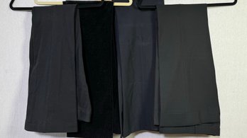 THEORY 4 Pair Slacks - 2 Black Size 6, 1 Navy Size 4 & 1 Black Velvet Size 4