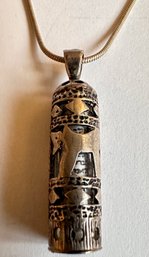 Vintage Sterling Silver Jewish Sefer Torah Pendant With Chain