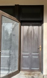 A Mahogany Solid Wood Four Panel Entry Door - X19