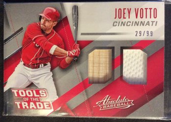 2017 Panini Absolute Tools Of The Trade Joey Votto Bat/Jersey Relic Card 29/99 - K