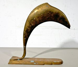 A Beautiful Art Deco Brass Dolphin Scupture