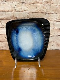 Atomic Peter Pots Signed Blue Glaze Ashtray