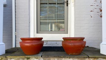 Pair -  Red Terracotta Planters