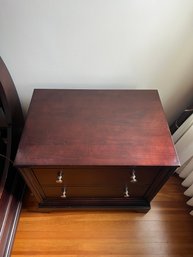 Wooden Night Stand With Silver Knobs