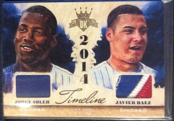 2015 Panini Timeline Jorge Soler/Javier Baez Dual Jersey Relic Card 21/25 - K