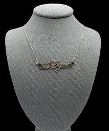 Vintage Sterling Silver Name 'A'Lysa' Necklace