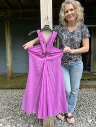 Just Cavalli Purple Silk Dress Size 46