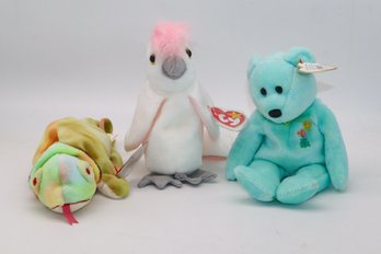 1997 Rainbow, 1998 Kuku, 2000 Ariel TY Beanie Babies