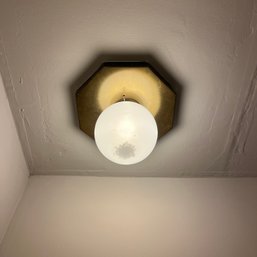 An Octagon Base Light - Brass - Closet 2nd Flr