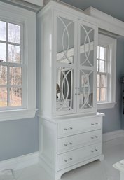 A Custom Built In Three Drawer Armoire With Mirrored Cabinet Doors - Bath 2A