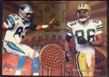 1997 Collector's Edge Mark Carrier/Antonio Freeman Playoff Football Relic Card - K