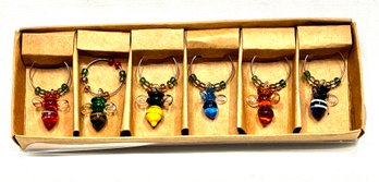 Rare Hand-blown Bee Wine Glass Charms