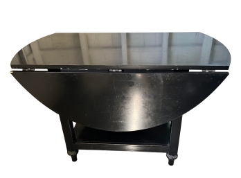 Oval Drop Leaf Black Dining Table