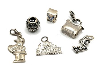 Lot Of 6 Sterling Silver Unique Charms