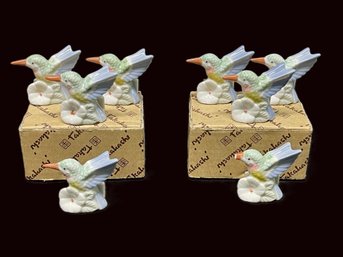 Two Sets Of Four- Takahashi Small Hummingbird Place Card Holders