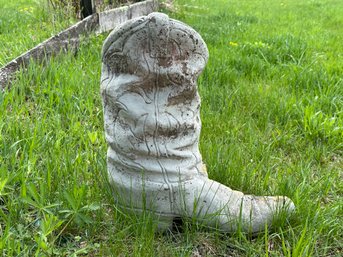 Vintage Cast Cement Garden Statuary: Cowboy Boot #1