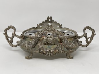 Vintage Ornate Godinger Silver-Plate Flower Frog Centerpiece