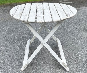 A Rustic Wood Cafe Table