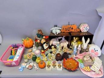 Lot Of Holiday Decor Including Halloween, Easter, And More