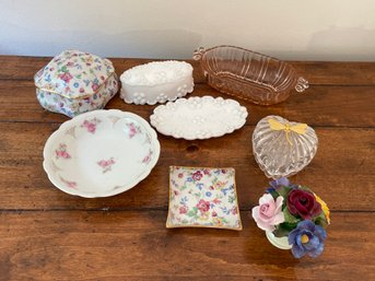 Lot Of Trinket Boxes And Trays Including Limoges