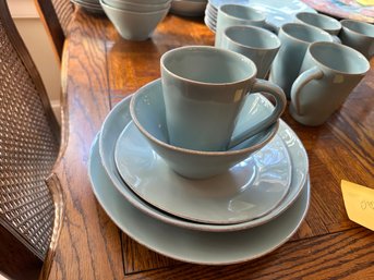 Teal Crate & Barrel Dinnerware