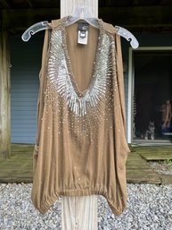 Just Cavalli Sequined Sleeveless Top Size 44