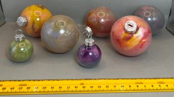 9 Multicolor Iridescent Ornaments