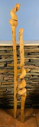 2 Piece Wooden Walking Stick Set