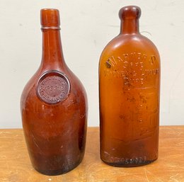 Antique Brown Glass Bottles