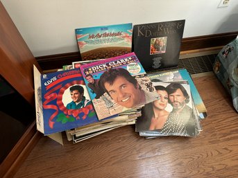 Collection Of Vinyl Includes Elvis Christmas Album,  We Are The World And Dick Clarks 20 Years Of Rock & Roll