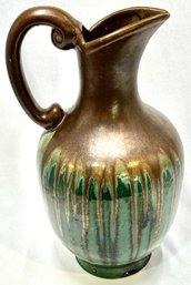Vintage Drip Glaze Pottery Pitcher