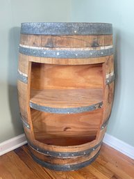 Half Barrel Bar Cabinet