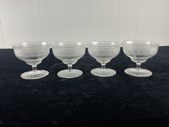 Clear Glass Compote Glasses Set