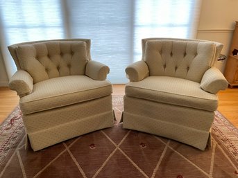 Pair Of Vintage Upholstered Lounge Chairs.