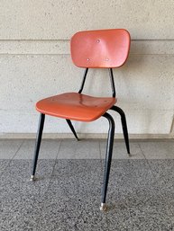 Vintage Orange Plastic School Chair
